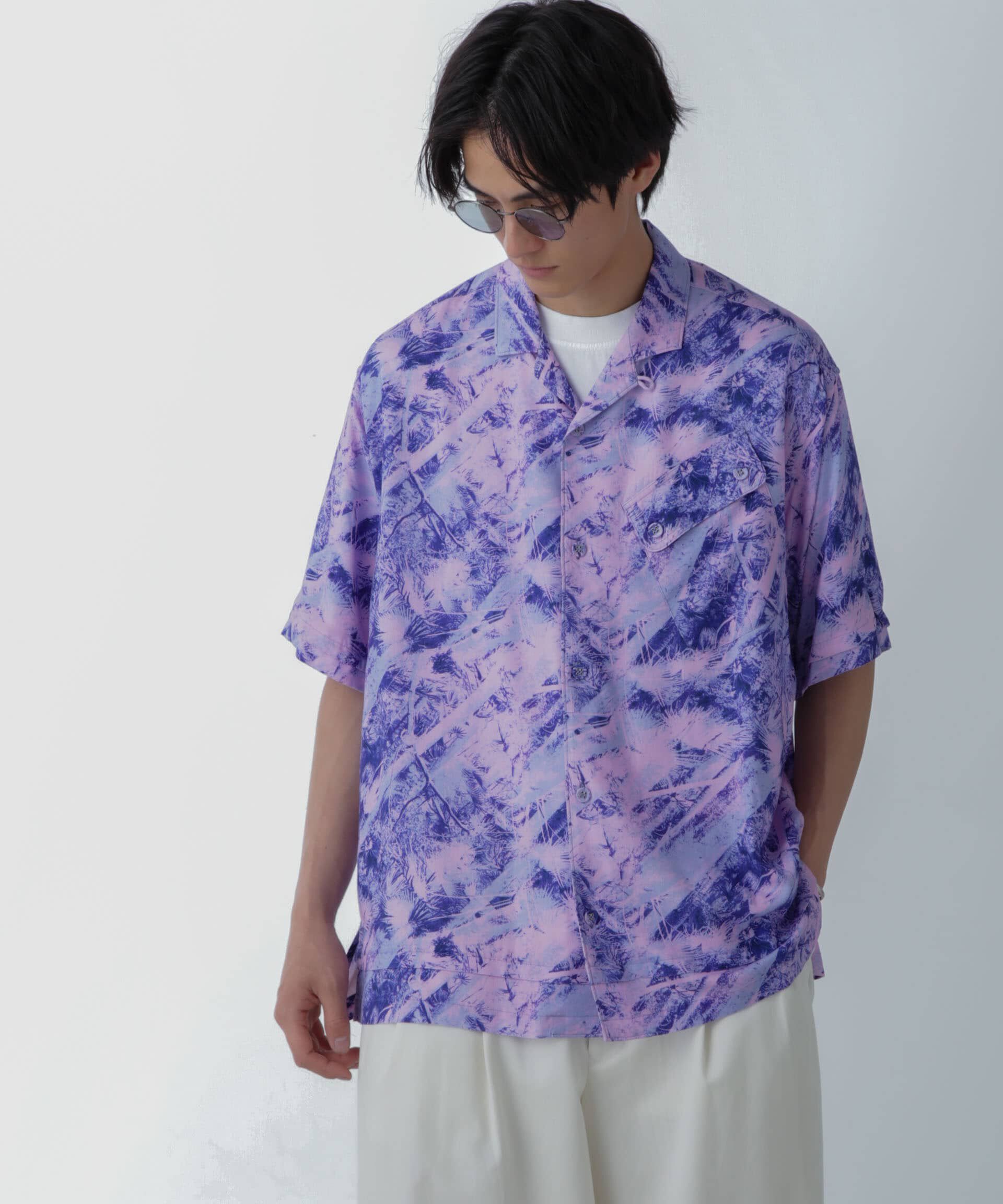 nano･universe「White Mountaineering/JUNGLE PATTERN OPEN COLLAR S/S」|シャツ・ブラウス|