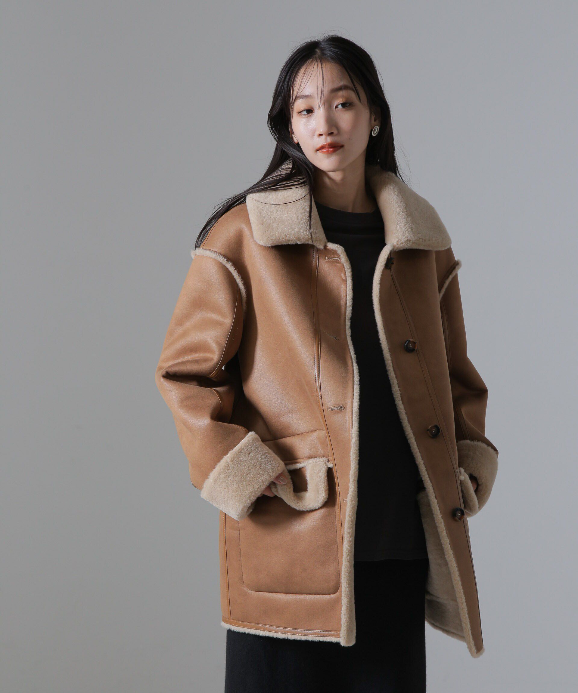 nano･universe「URBANCODE/フェイクスエード ファー リバーシブル ジャケットコート」|その他|キャメル4