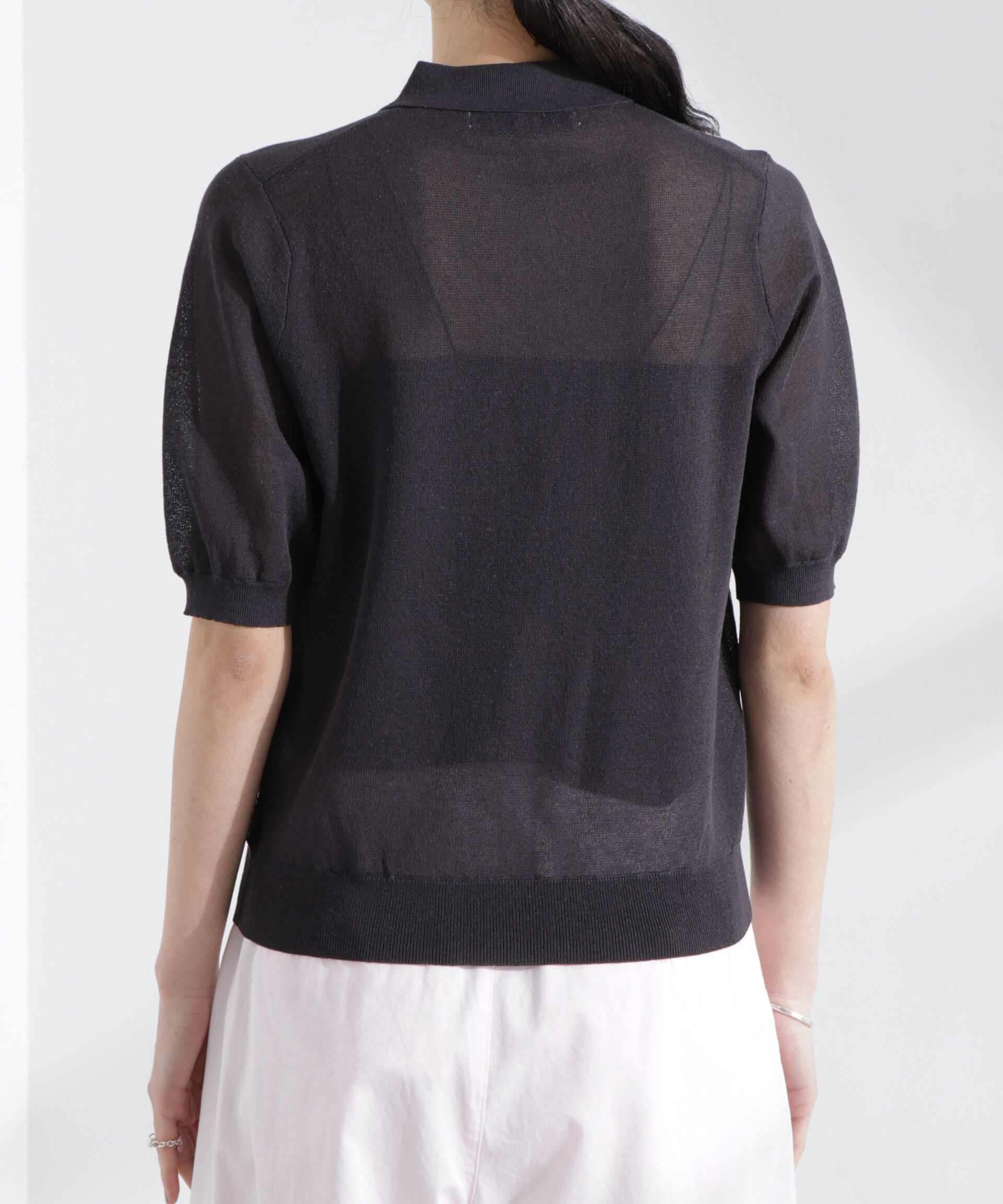 nano･universe「シアーミラノリブニットポロ」|ニット・セーター|