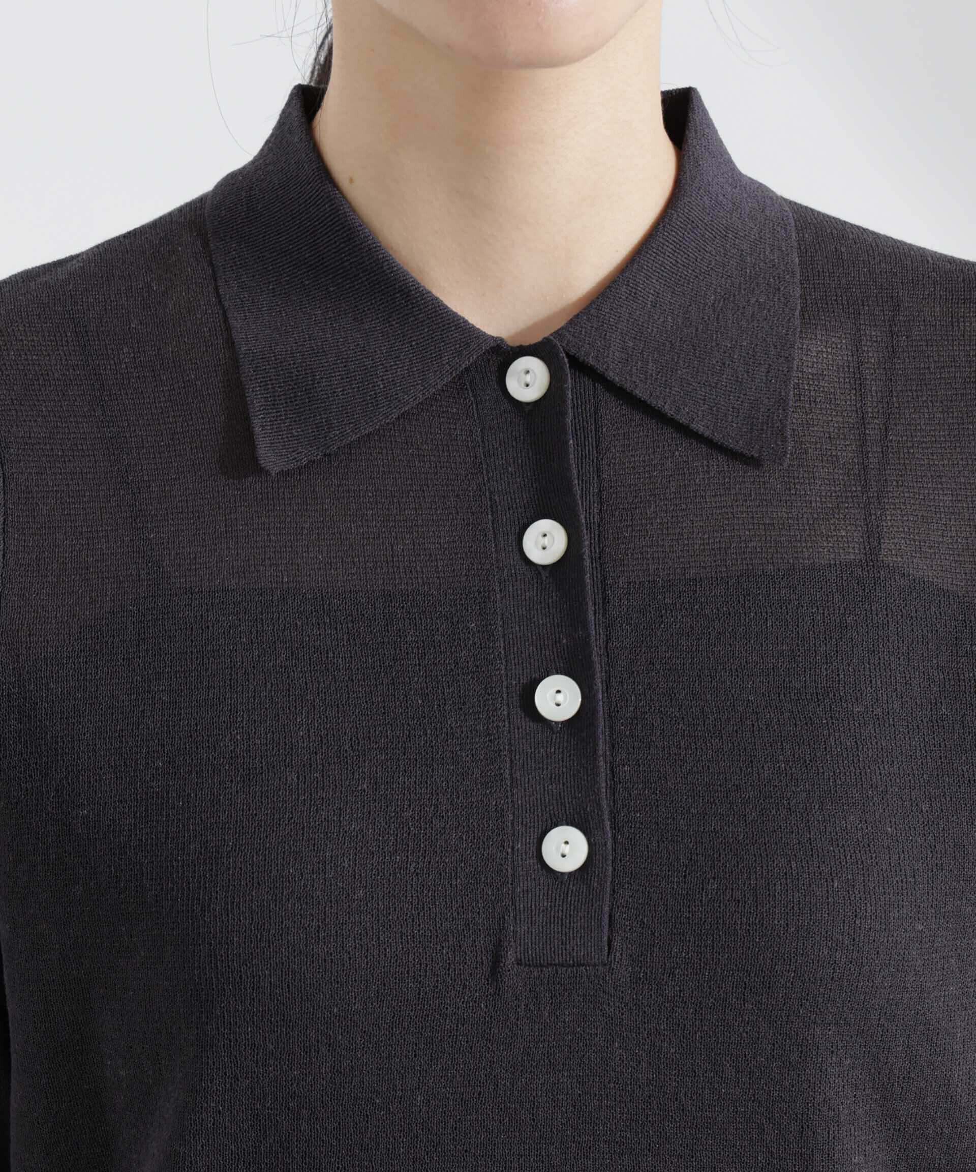 nano･universe「シアーミラノリブニットポロ」|ニット・セーター|