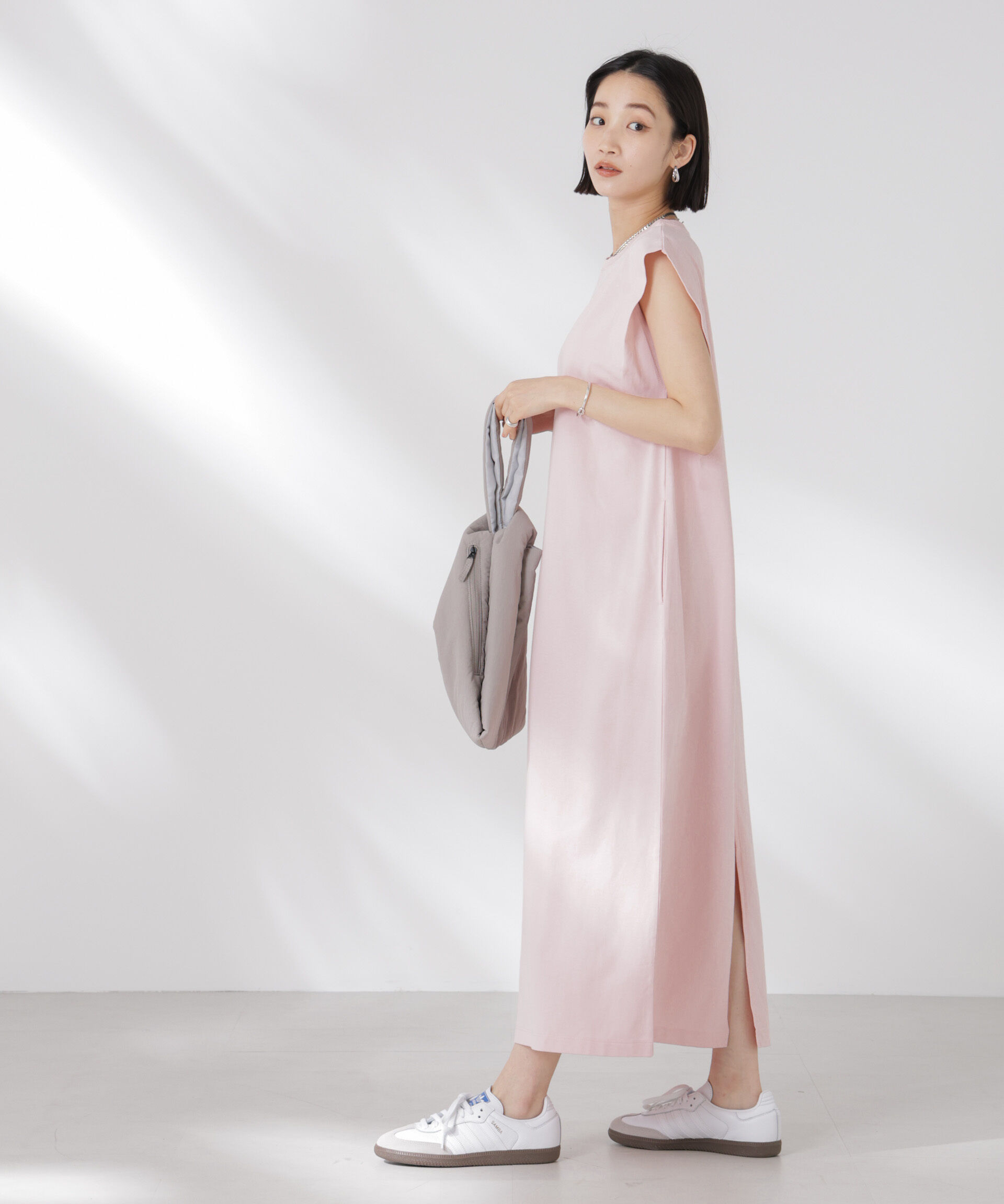 nano･universe「STORATECH 機能素材タックスリーブカットワンピース」|ワンピース|