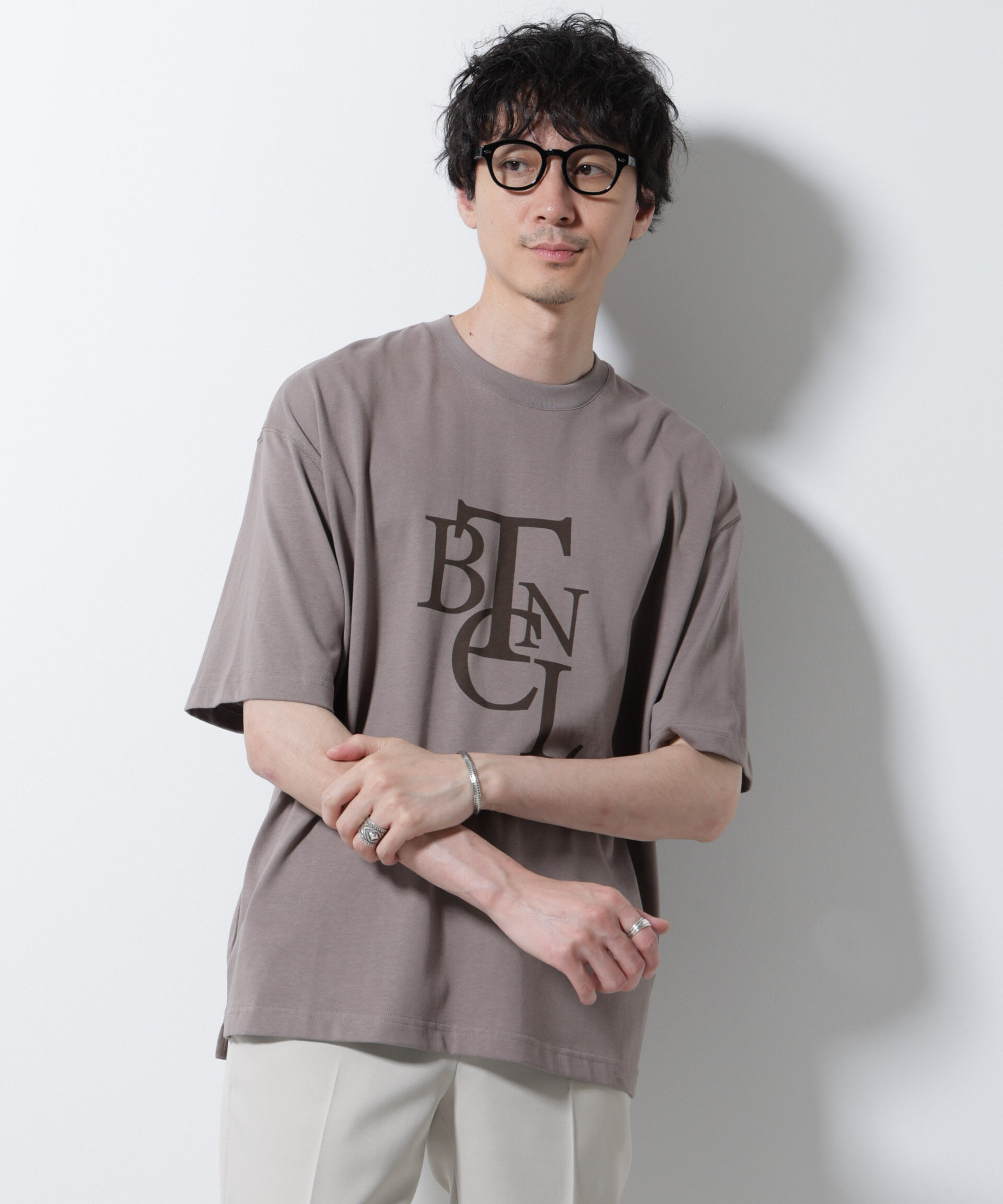 nano･universe「「BOTANICAL」エディトリアル プリントTシャツ」|Tシャツ・カットソー|ブラウン