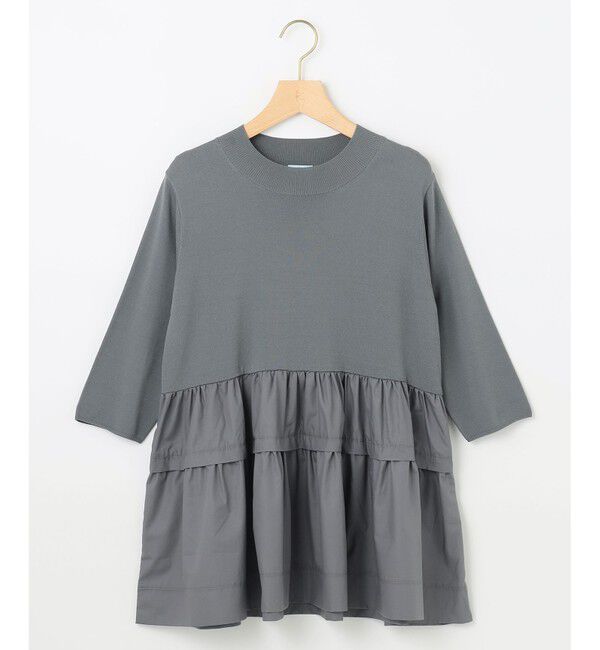 組曲「【UVケア・接触冷感・六分袖】ブラウスコンビ ティアードニット」|ニット・セーター|