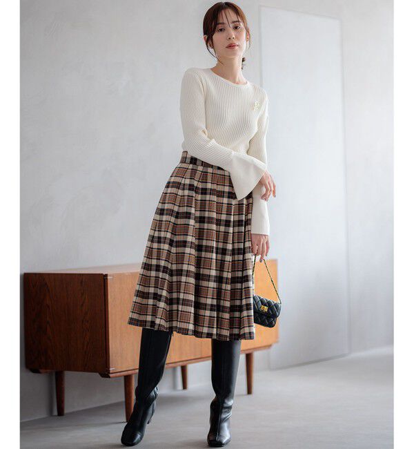 組曲「【WEB限定】ELENAフレアスリーブ リブニット」|ニット・セーター|