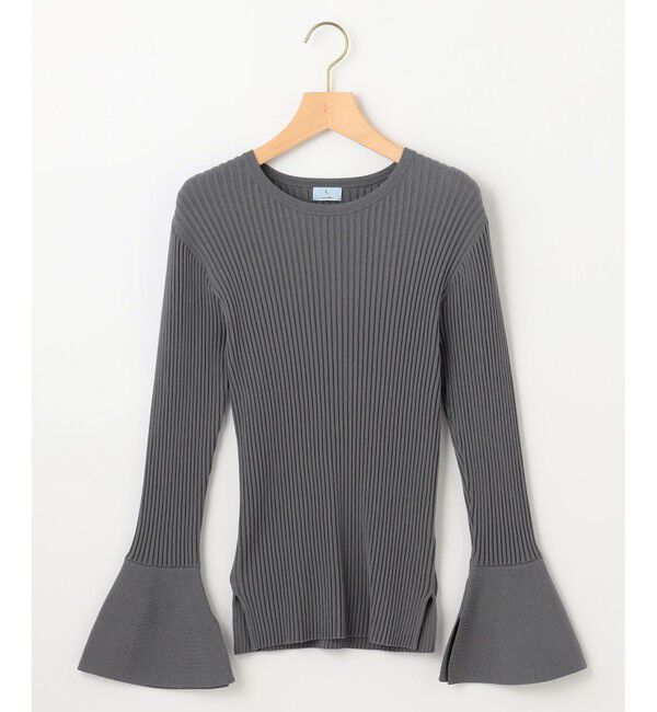 組曲「【WEB限定】ELENAフレアスリーブ リブニット」|ニット・セーター|