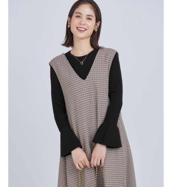 組曲「【WEB限定】ELENAフレアスリーブ リブニット」|ニット・セーター|