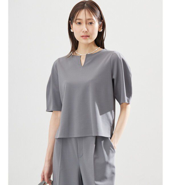 組曲「【WEB限定】ジョーゼットジャージーランタンスリーブ5分袖 ブラウス」|シャツ・ブラウス|