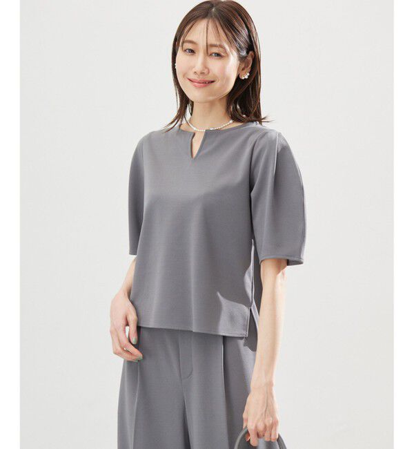 組曲「【WEB限定】ジョーゼットジャージーランタンスリーブ5分袖 ブラウス」|シャツ・ブラウス|