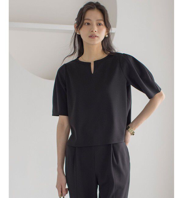 組曲「【WEB限定】ジョーゼットジャージーランタンスリーブ5分袖 ブラウス」|シャツ・ブラウス|