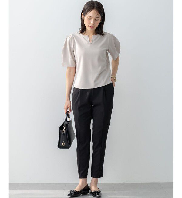 組曲「【WEB限定】ジョーゼットジャージーランタンスリーブ5分袖 ブラウス」|シャツ・ブラウス|