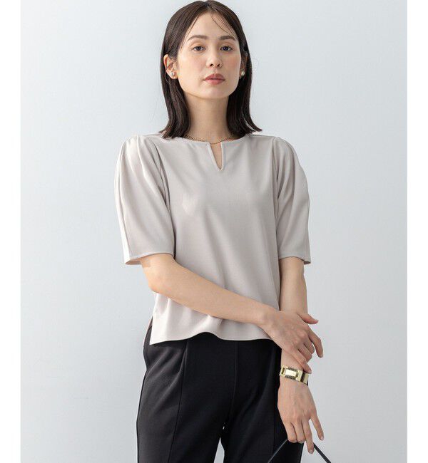 組曲「【WEB限定】ジョーゼットジャージーランタンスリーブ5分袖 ブラウス」|シャツ・ブラウス|