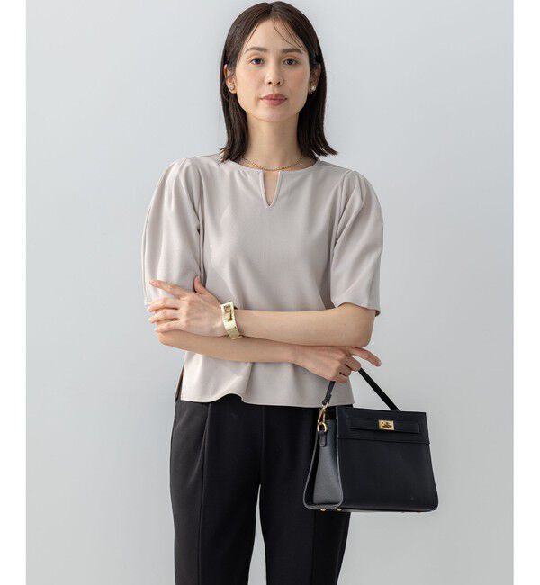 組曲「【WEB限定】ジョーゼットジャージーランタンスリーブ5分袖 ブラウス」|シャツ・ブラウス|