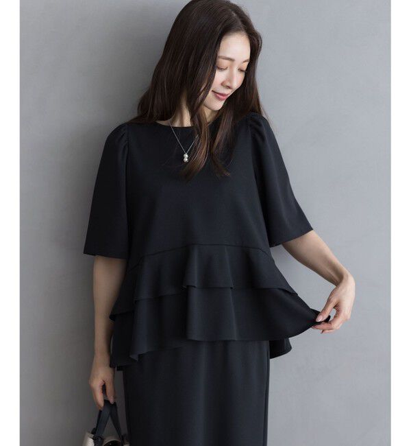 組曲「ご好評につき追加生産【WEB限定】ジョーゼットジャージーティアード ブラウス」|シャツ・ブラウス|ブラック系