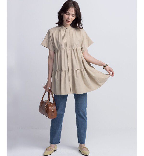 組曲「スーパーライトストレッチティアード ブラウス」|シャツ・ブラウス|