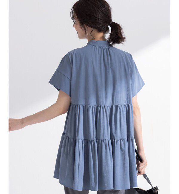 組曲「スーパーライトストレッチティアード ブラウス」|シャツ・ブラウス|