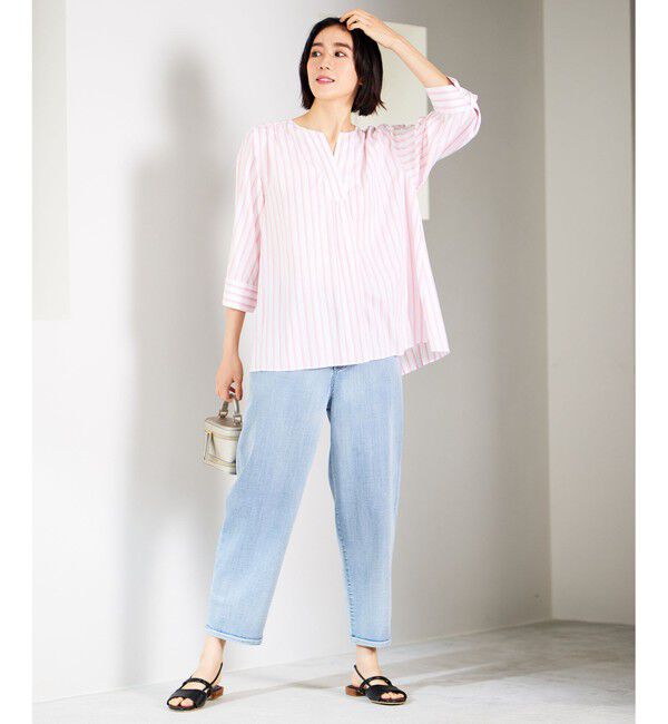 自由区「【洗える】ウスカルデニム カーブパンツ」|デニム|