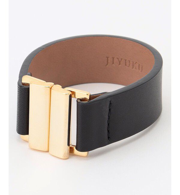 自由区「【SHIHOさん着用】レザースリム バングル」|ブレスレット・バングル|ブラック