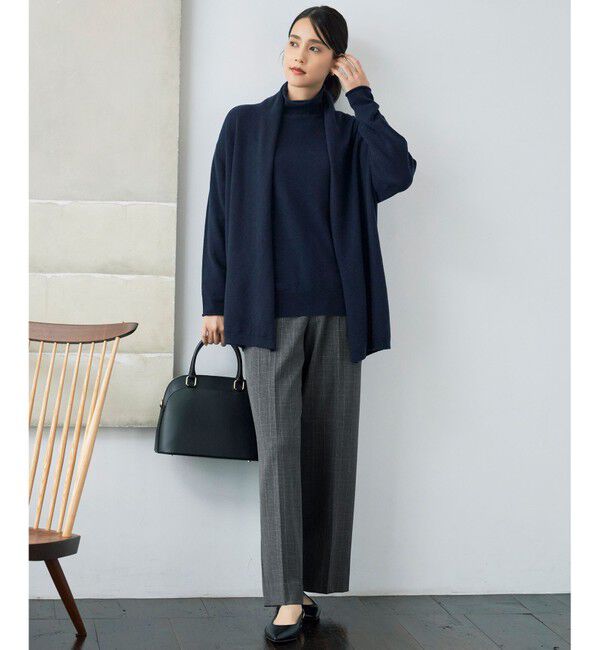 自由区「【撥水加工・洗える】TRギャバ裏起毛チェック柄ワイド パンツ」|その他|