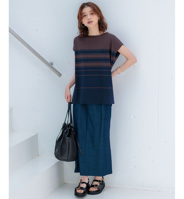 23区「【洗える】デニムライクシャンブレー Iライン スカート」|スカート|