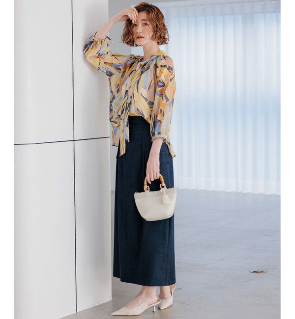 23区「【洗える】デニムライクシャンブレー Iライン スカート」|スカート|