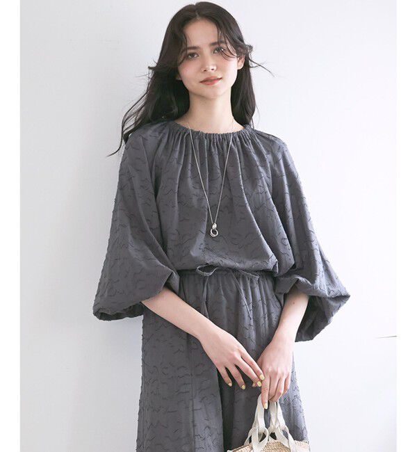 23区「【SLOW/一部店舗限定】コットンジャカード ブラウス」|シャツ・ブラウス|グレー系