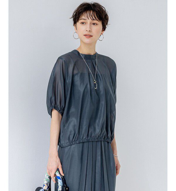 23区「【洗える】ソフトシアーフィルム コンパクト ブラウス」|シャツ・ブラウス|ﾀﾞｰｸｸﾞ