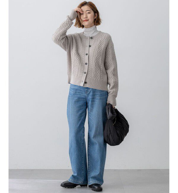 23区「【洗える】カシミヤブレンド ケーブルニットカーディガン」|カーディガン|