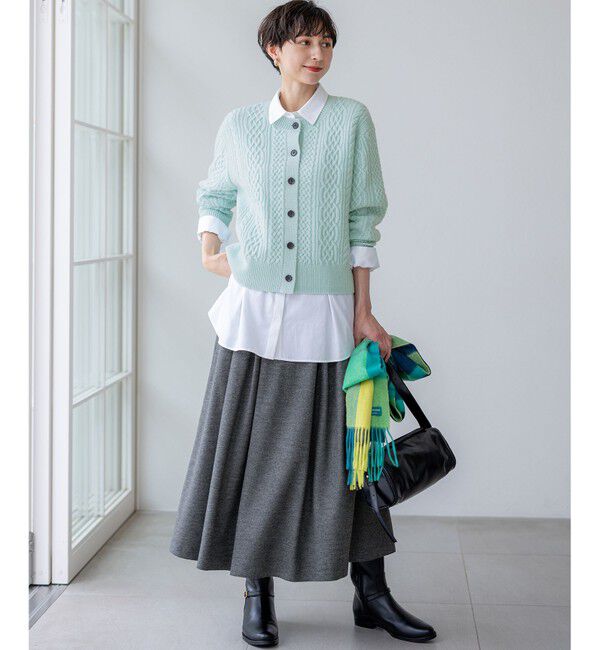 23区「【洗える】カシミヤブレンド ケーブルニットカーディガン」|カーディガン|