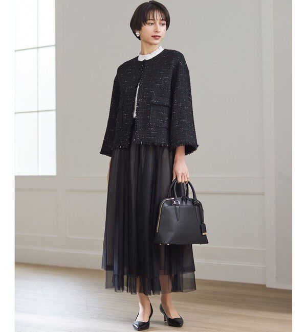 23区「パールMIXトライアングル イヤリング」|イヤリング|