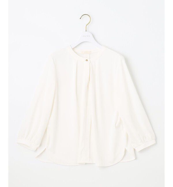 ANY SIS「【接触冷感・吸水速乾・UVケア】エアリードレープスムース 七分袖ブラウス」|シャツ・ブラウス|