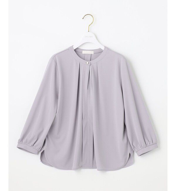 ANY SIS「【接触冷感・吸水速乾・UVケア】エアリードレープスムース 七分袖ブラウス」|シャツ・ブラウス|