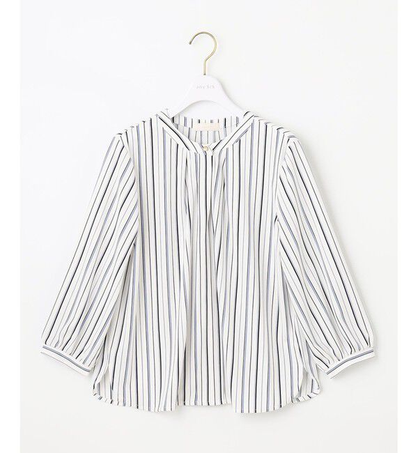 ANY SIS「【接触冷感・吸水速乾・UVケア】エアリードレープスムース 七分袖ブラウス」|シャツ・ブラウス|