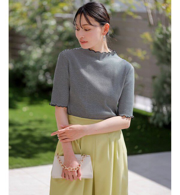 ANY SIS「【UVケア・接触冷感】キシリトール加工冷感 カットソー」|Tシャツ・カットソー|オフ&times;ブラック