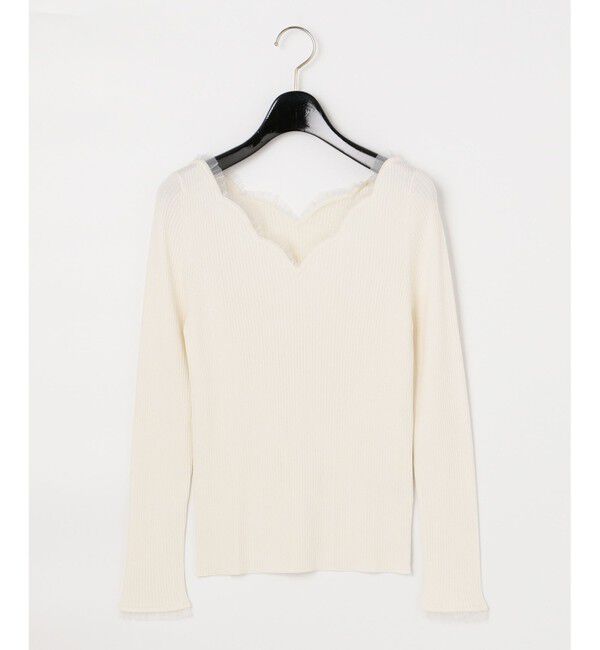  「スカラップリブニットトップ」|ニット・セーター|