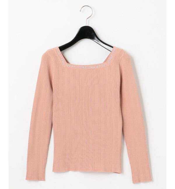 GRACE CONTINENTAL「レースアップリブニットトップ」|ニット・セーター|ピンク