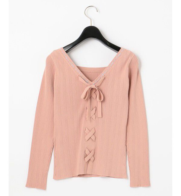 GRACE CONTINENTAL「レースアップリブニットトップ」|ニット・セーター|