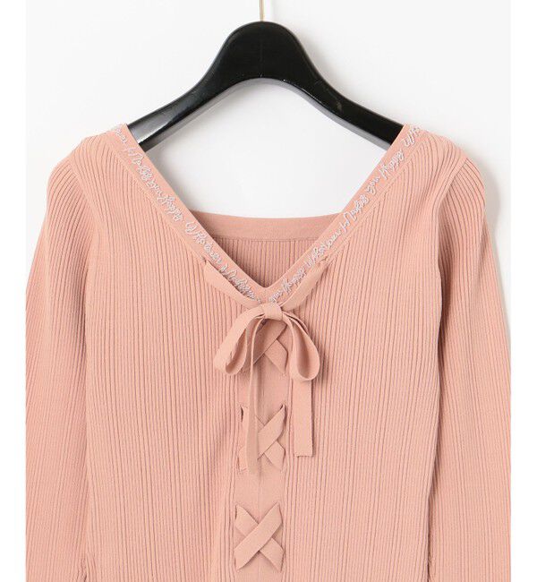 GRACE CONTINENTAL「レースアップリブニットトップ」|ニット・セーター|