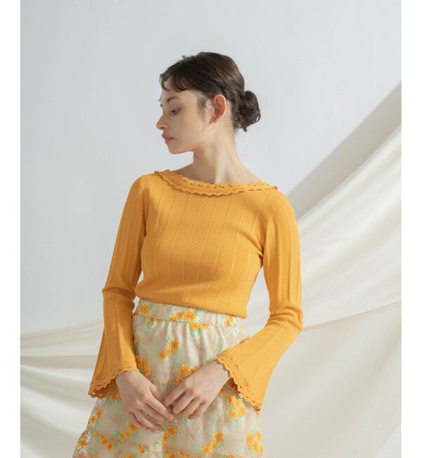 GRACE CONTINENTAL「ウェーブリブニットトップ」|ニット・セーター|