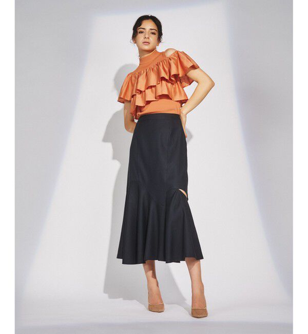  「フリルリブニットトップ」|Tシャツ・カットソー|