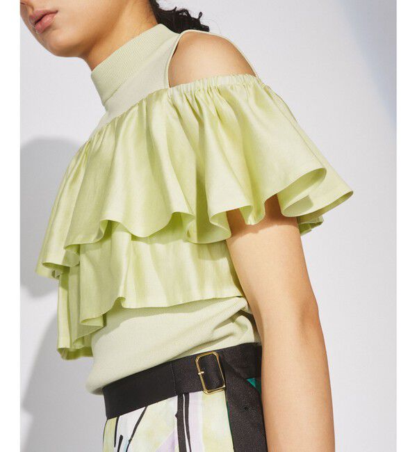  「フリルリブニットトップ」|Tシャツ・カットソー|