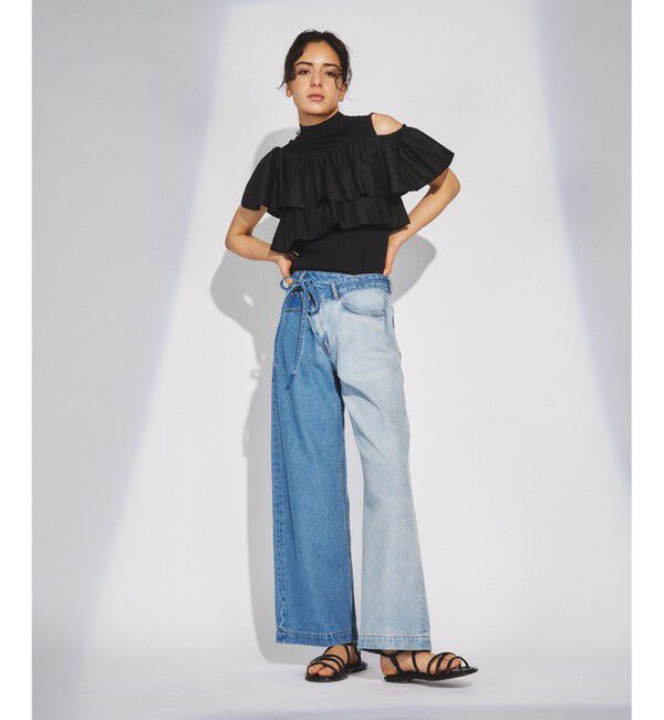  「フリルリブニットトップ」|Tシャツ・カットソー|