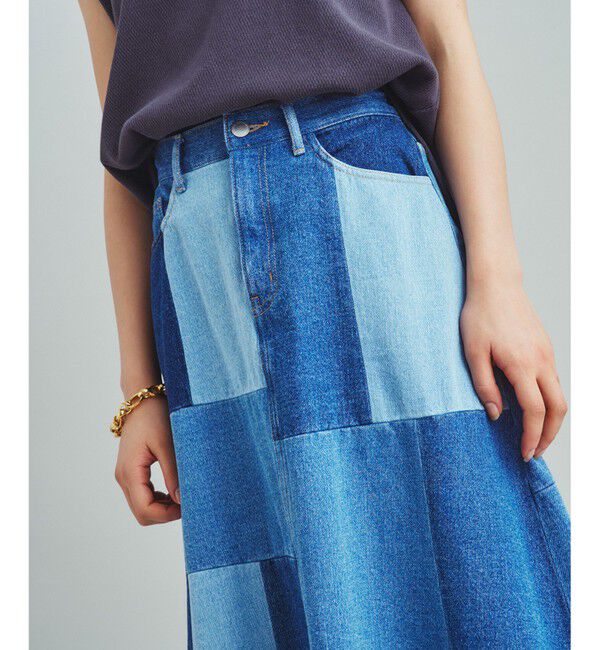  「パッチワークデニムスカート」|スカート|