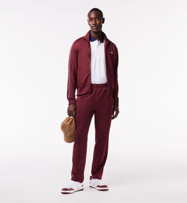 LACOSTE「配色ボーダーリブニット鹿の子地ポロシャツ」|ポロシャツ|