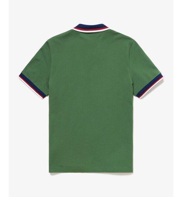 LACOSTE「配色ボーダーリブニット鹿の子地ポロシャツ」|ポロシャツ|