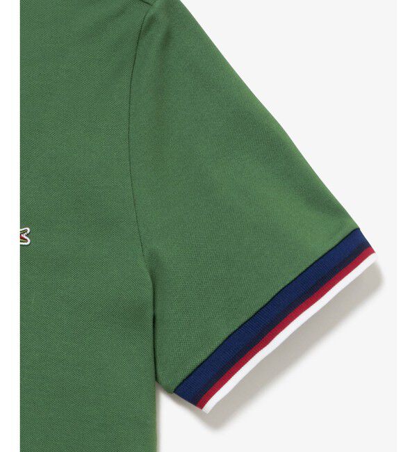 LACOSTE「配色ボーダーリブニット鹿の子地ポロシャツ」|ポロシャツ|