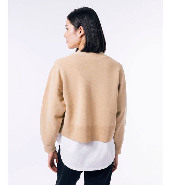 LACOSTE「クロップド丈 ミラノリブニットVネックカーディガン」|カーディガン|