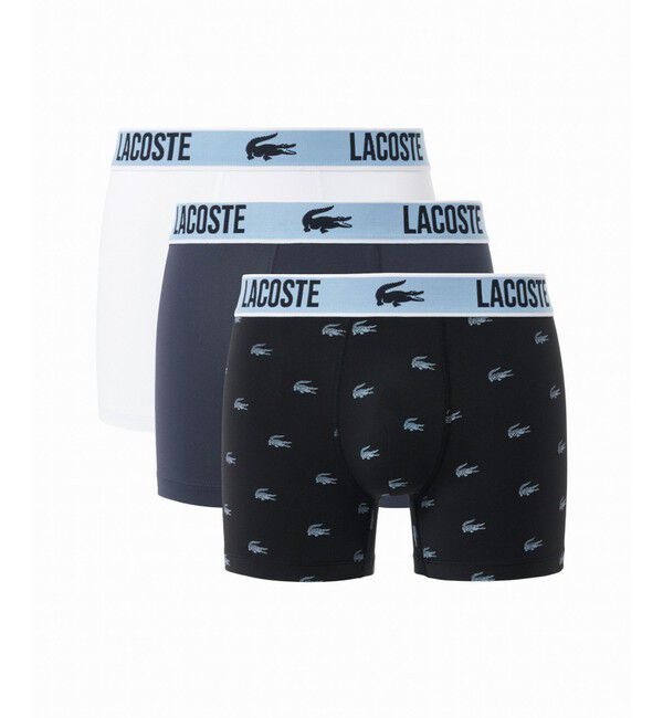 LACOSTE「３パックマイクロファイバートランクボクサーショーツ / ボクサーパンツ」|インナー|グレー