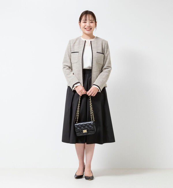 NOLLEY'S「《セットアップ対応》コンパクトインレイクルーネックジャケット」|ノーカラージャケット|