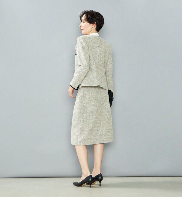 NOLLEY'S「《セットアップ対応》コンパクトインレイクルーネックジャケット」|ノーカラージャケット|