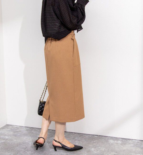 NOLLEY'S sophi「ウォッシャブルウール調ベルト付きタイトスカート」|タイト|